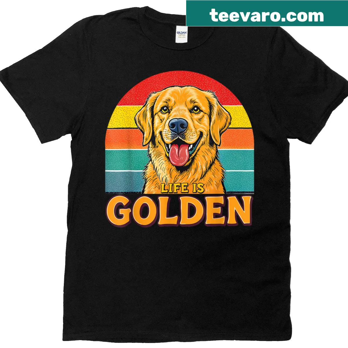 Vintage-style t-shirt for dog lovers with Golden Retriever theme — on a men's t-shirt