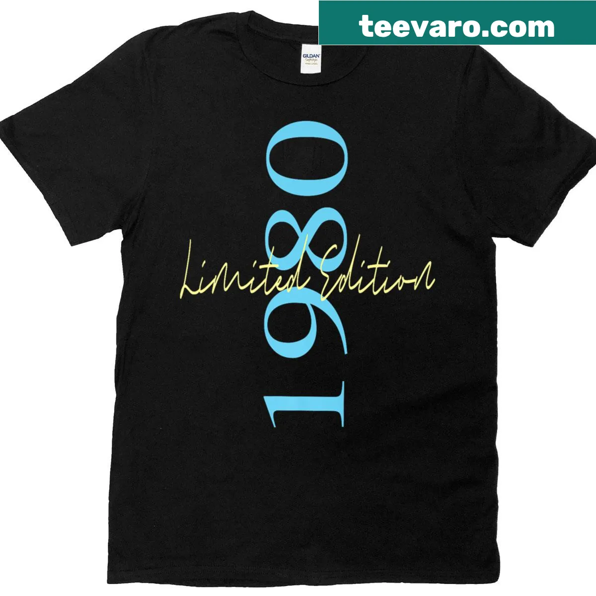 Vintage t-shirt celebrating the 1980 birth year — on a men's t-shirt