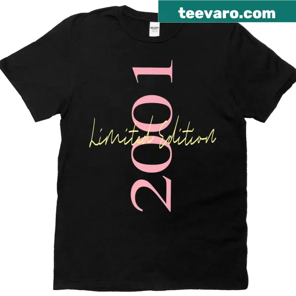 Vintage-style 2001 birthday shirt with nostalgic text design