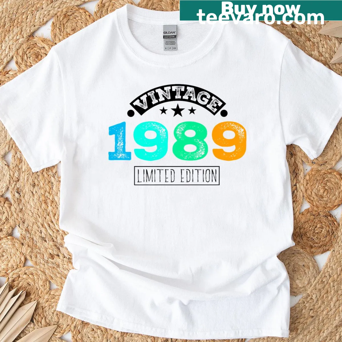 Vintage 1989 T-shirt with distressed print for a nostalgic feel — on a men's t-shirt