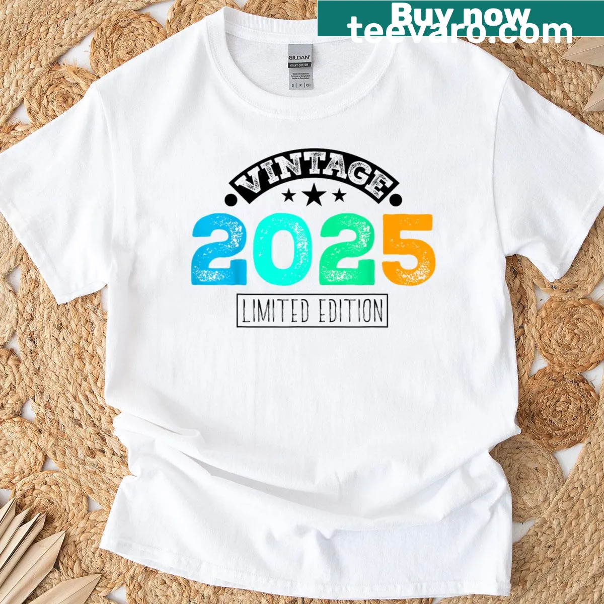 Vintage-style Limited Edition T-shirt featuring the year 2025 — on a men's t-shirt