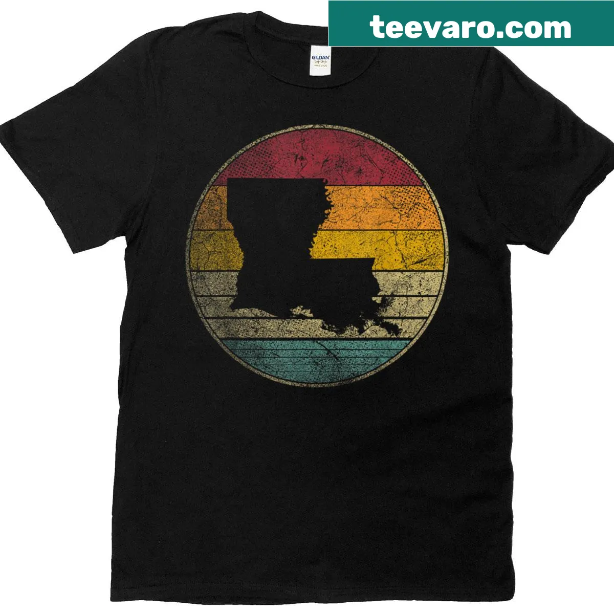 Vintage Louisiana graphic t-shirt with retro design elements — on a men's t-shirt