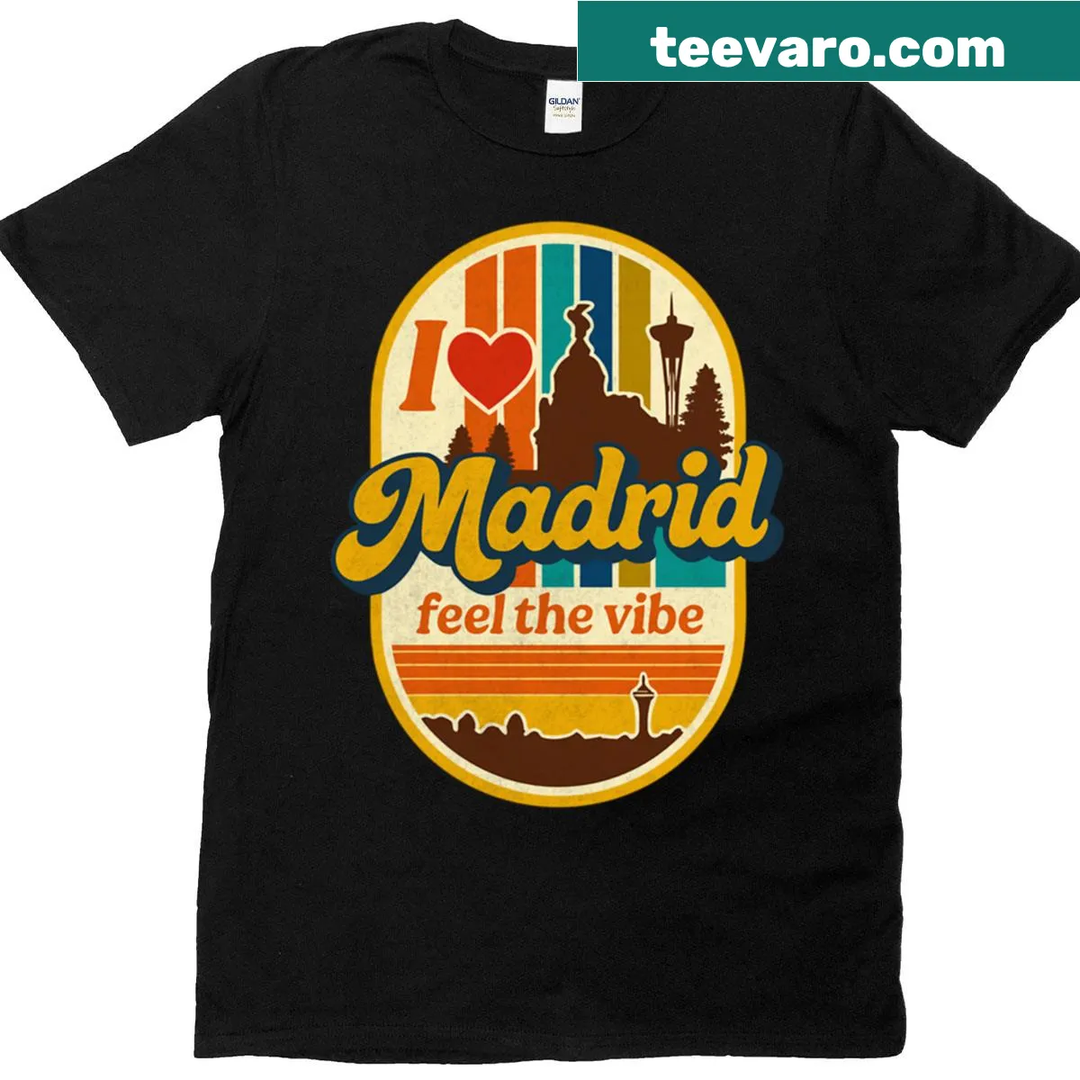 Madrid themed t-shirt celebrating the capital city — on a men's t-shirt