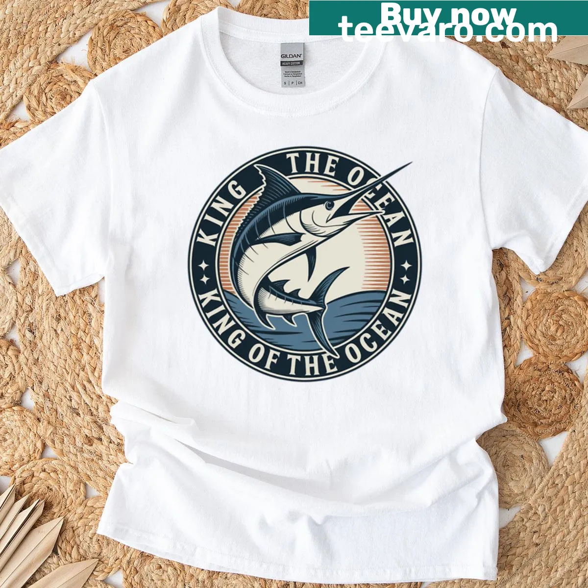 Sport fishing T-shirt with Marlin graphic — on a men's t-shirt