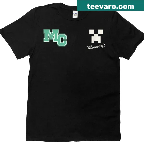 Vintage Minecraft Creeper icon t-shirt with varsity style