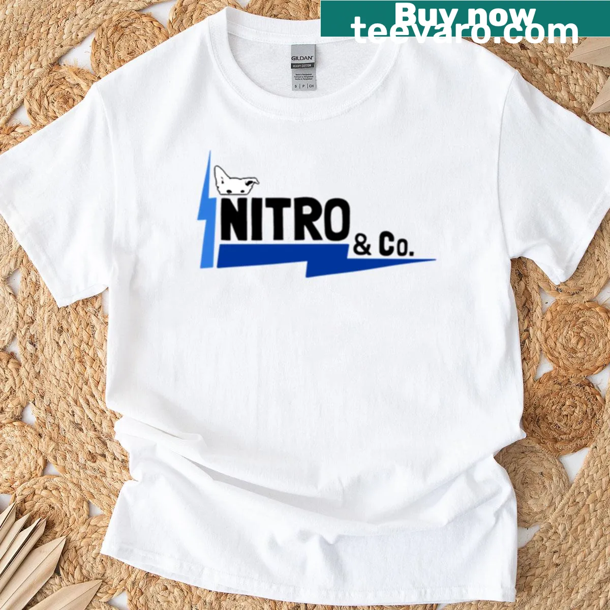 Black logo of Nitro and Company on a T-shirt. — on a men's t-shirt