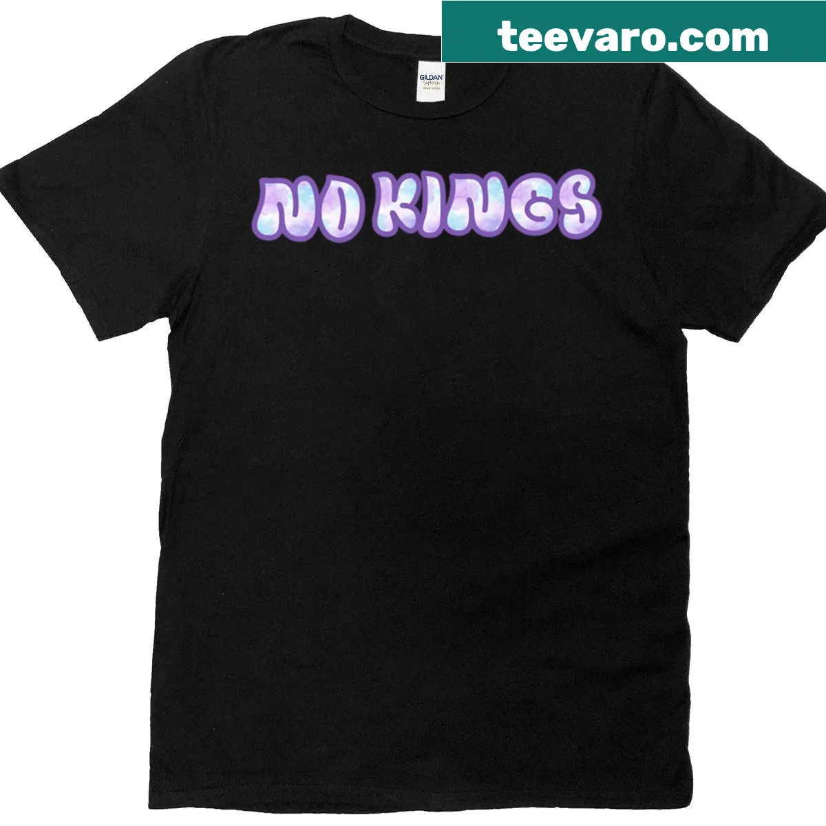 Pastel oversized t-shirt with 'No Kings' graphic — on a men's t-shirt