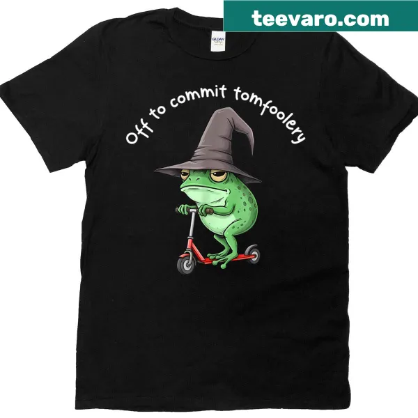 Vintage cartoon frog and toad wizard t-shirt with playful saying