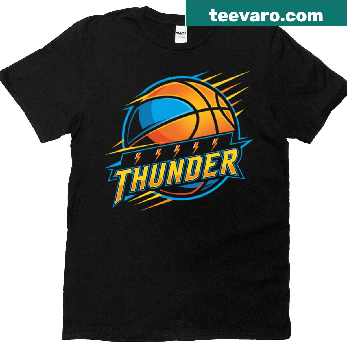 Oklahoma City Thunder logo t-shirt for basketball fans — on a men's t-shirt