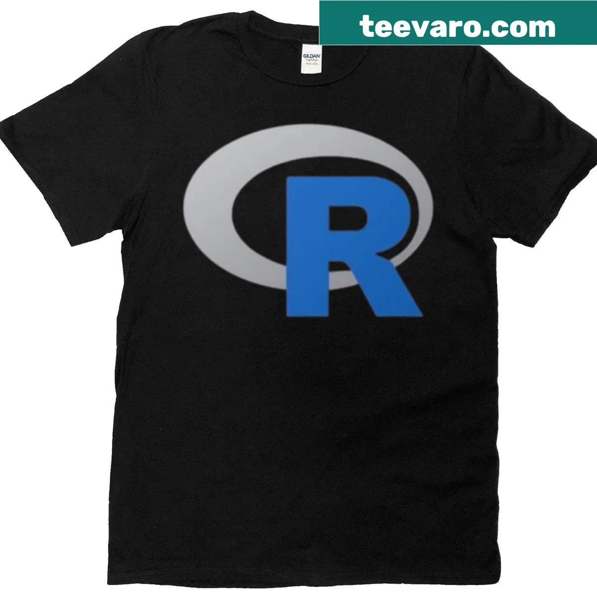 Minimalist R logo t-shirt with clean typography — on a men's t-shirt