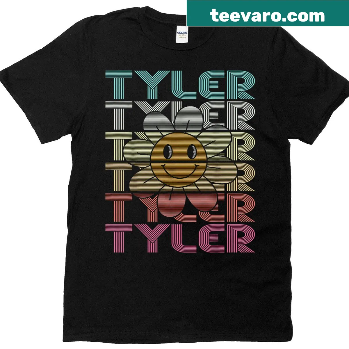 Retro T-shirt featuring 'I Love Tyler' text in a nostalgic 80s style — on a men's t-shirt