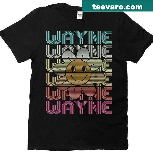 Retro 'I Love Wayne' typography on vintage t-shirt