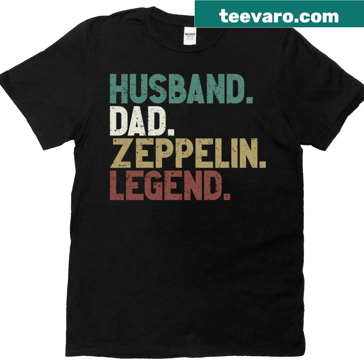 Illustration of a retro Zeppelin airship on a T-shirt — on a men's t-shirt