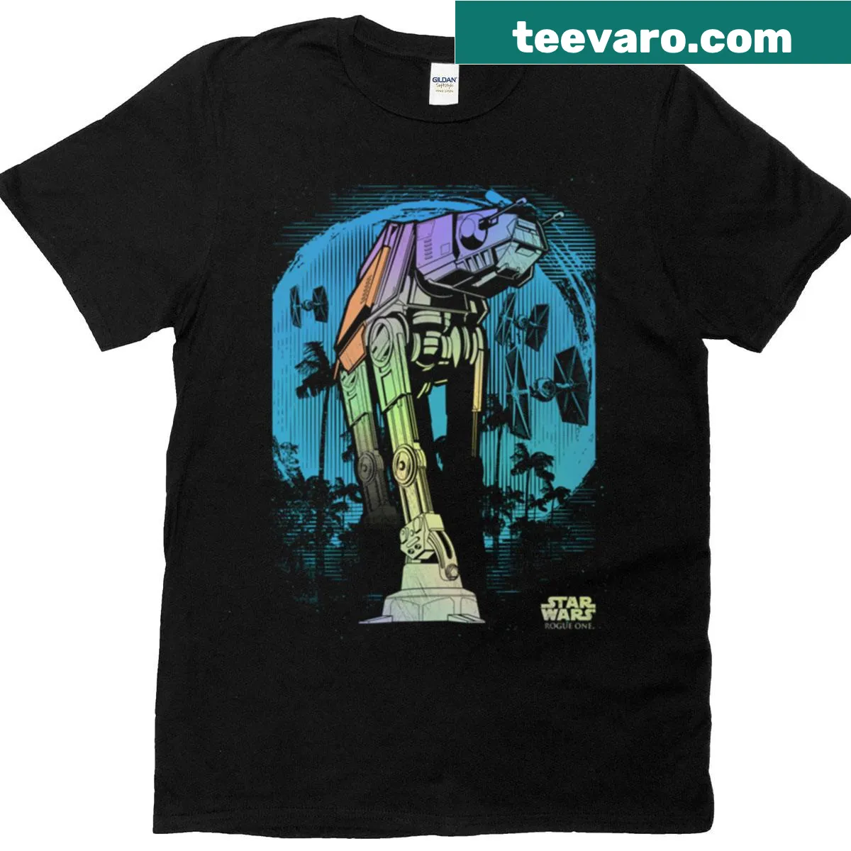 T-shirt inspired by the Rogue One film, featuring a nostalgic design. — on a men's t-shirt