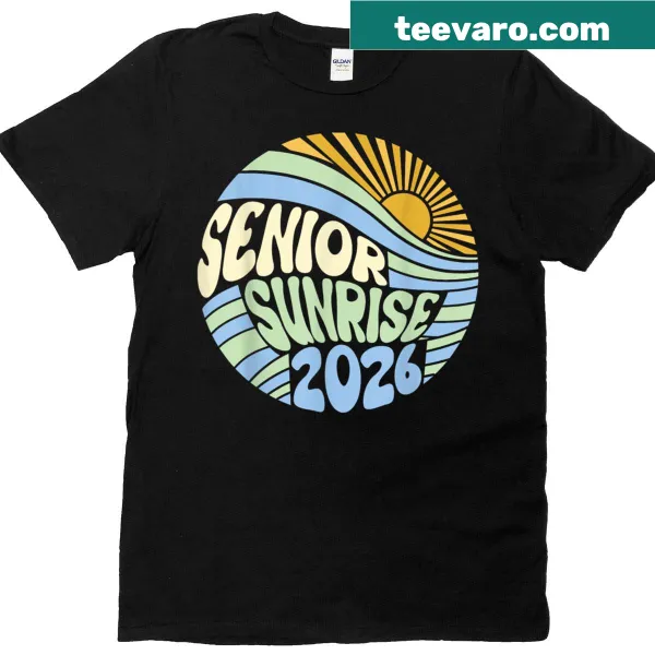 Graduation t-shirt for the Class of 2026 featuring a Senior Sunrise design