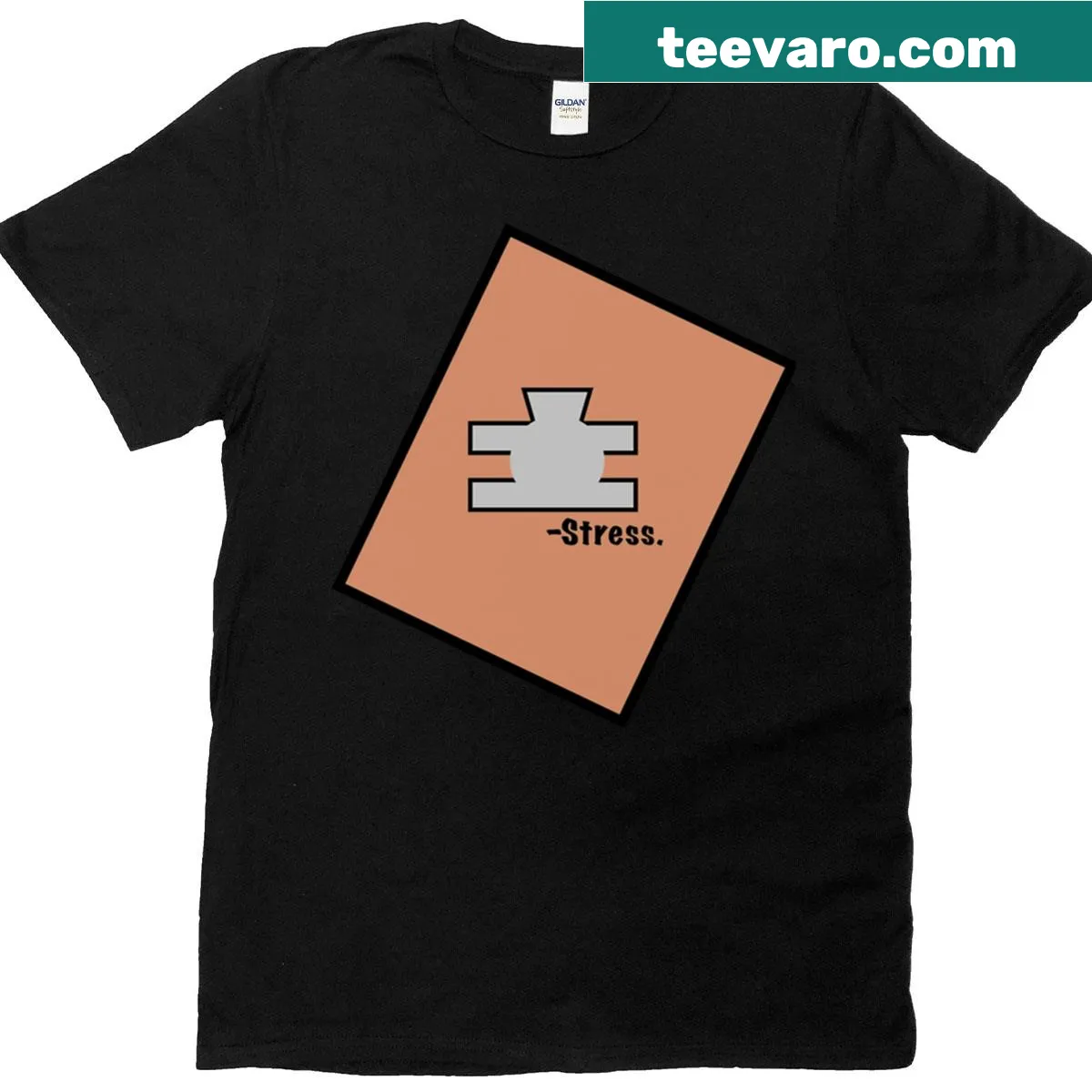 Inspirational T-shirt with motivational phrase about silence and stress — on a men's t-shirt