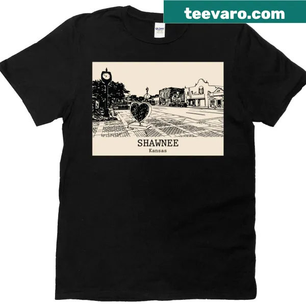 Vintage retro travel souvenir t-shirt design for Shawnee Kansas