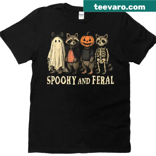 Cartoon ghost raccoon design for Halloween festivities