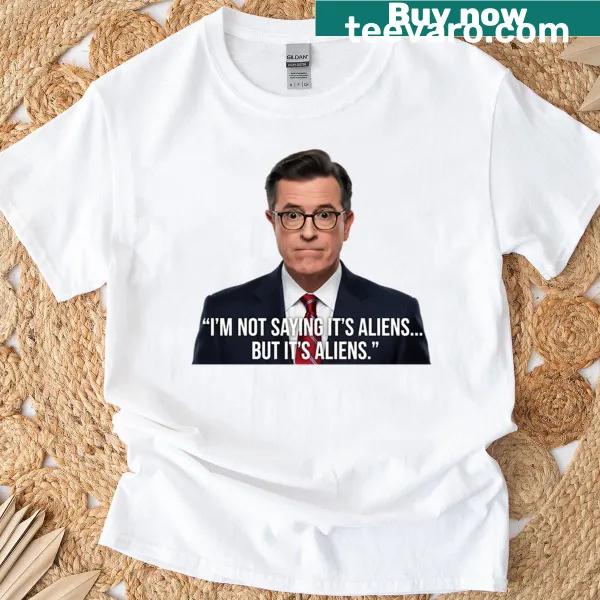 T-shirt featuring the phrase 'It's Aliens' with a playful graphic.