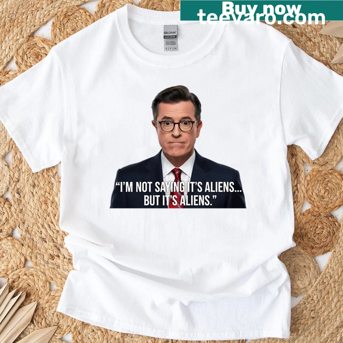 T-shirt featuring the phrase 'It's Aliens' with a playful graphic. — on a men's t-shirt
