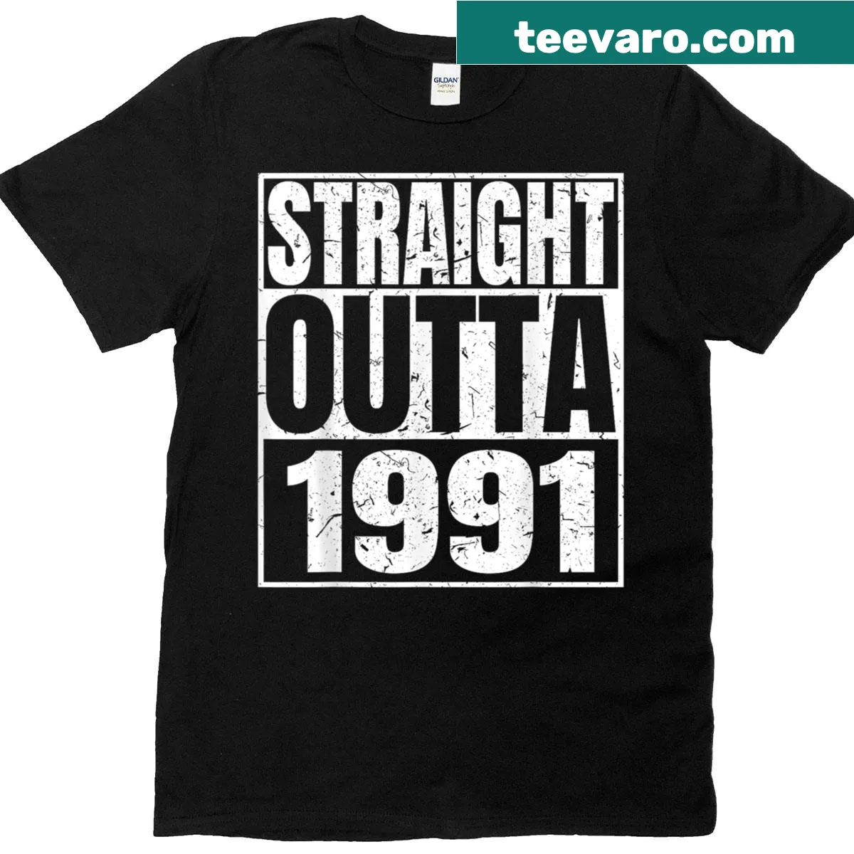 Vintage Straight Outta 1991 t-shirt design — on a men's t-shirt