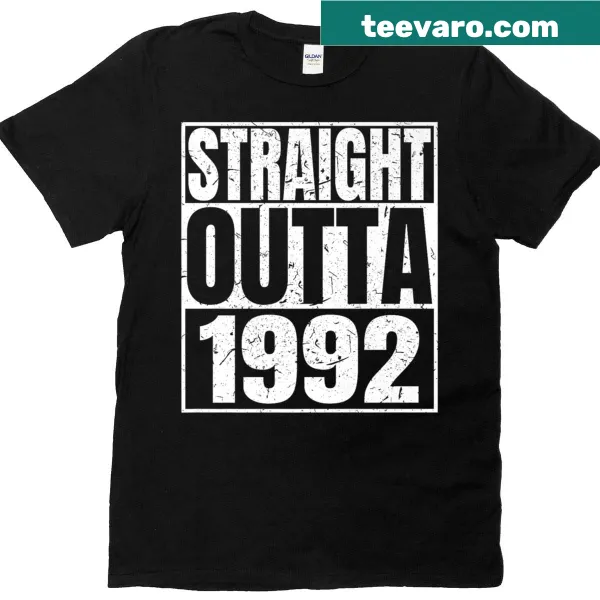 Vintage-style t-shirt with 'Straight Outta 1992' text