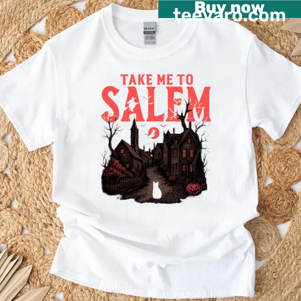 Retro design of black cat with text on Halloween t-shirt