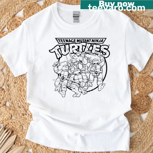 Teenage Mutant Ninja Turtles pizza retro team logo T-shirt