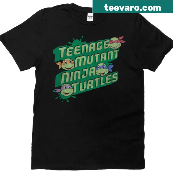 Teenage Mutant Ninja Turtles logo shirt featuring character faces