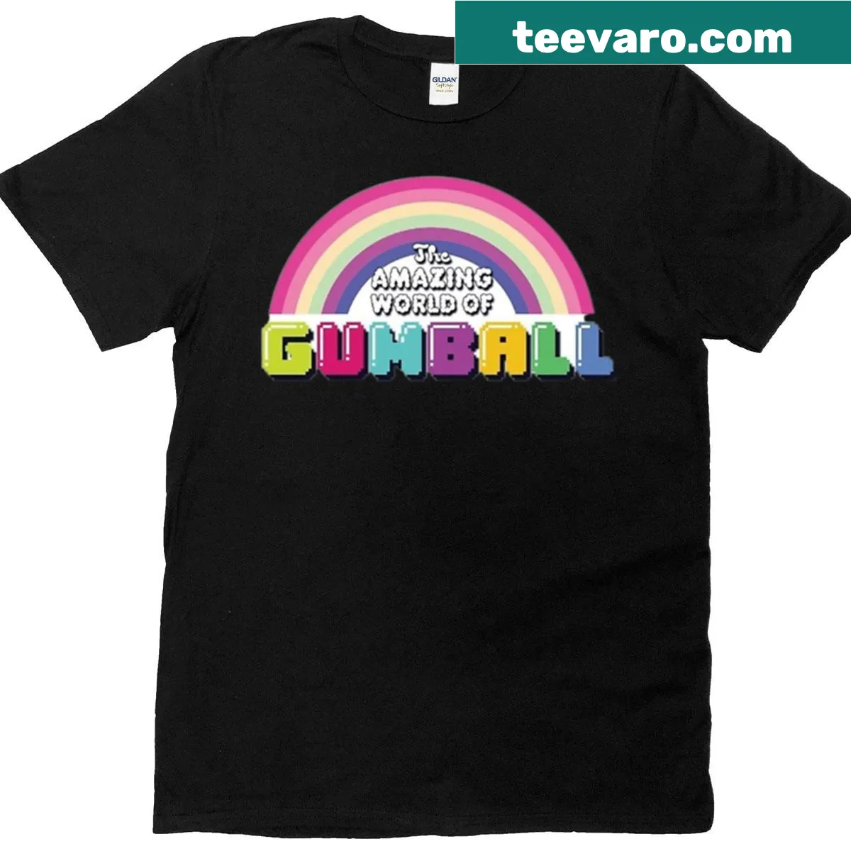 Logo of 'The Amazing World Of Gumball' t-shirt — on a men's t-shirt