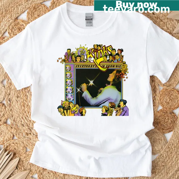Vintage-style T-shirt featuring The Kinks logo