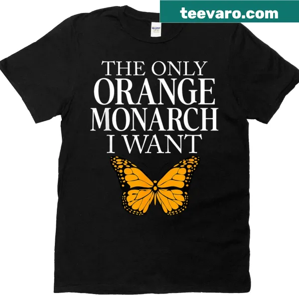 Illustration of an orange monarch butterfly on a T-shirt