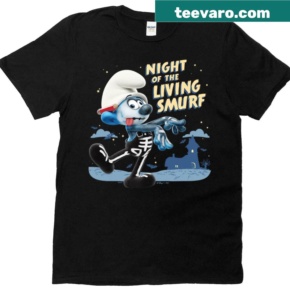 Smurfs design featuring the phrase 'Are You OK Smurfing?' on a fun tee — on a men's t-shirt