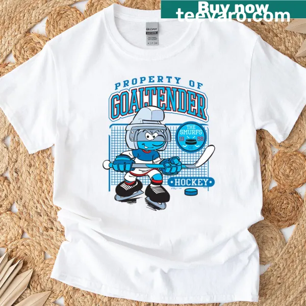 Goaltender hockey logo featuring The Smurfs