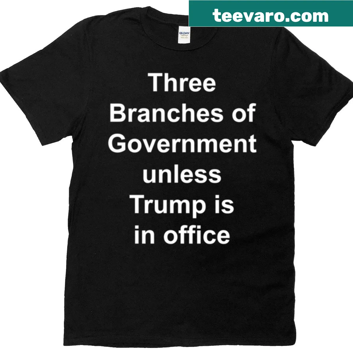 Oversized T-shirt featuring the three branches of government — on a men's t-shirt