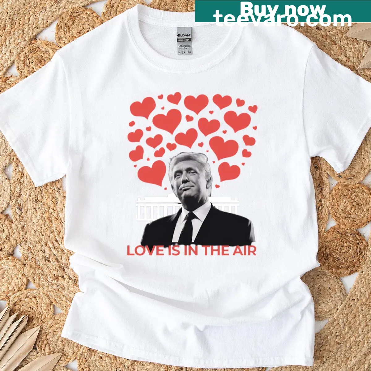Humorous oversized T-shirt with playful text for Valentine's Day — on a men's t-shirt