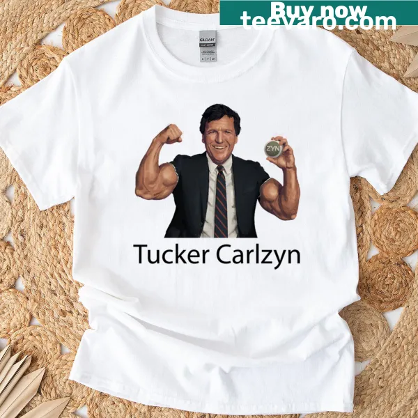 Minimalist T-shirt featuring the name Tucker Carlzyn in stylish typography