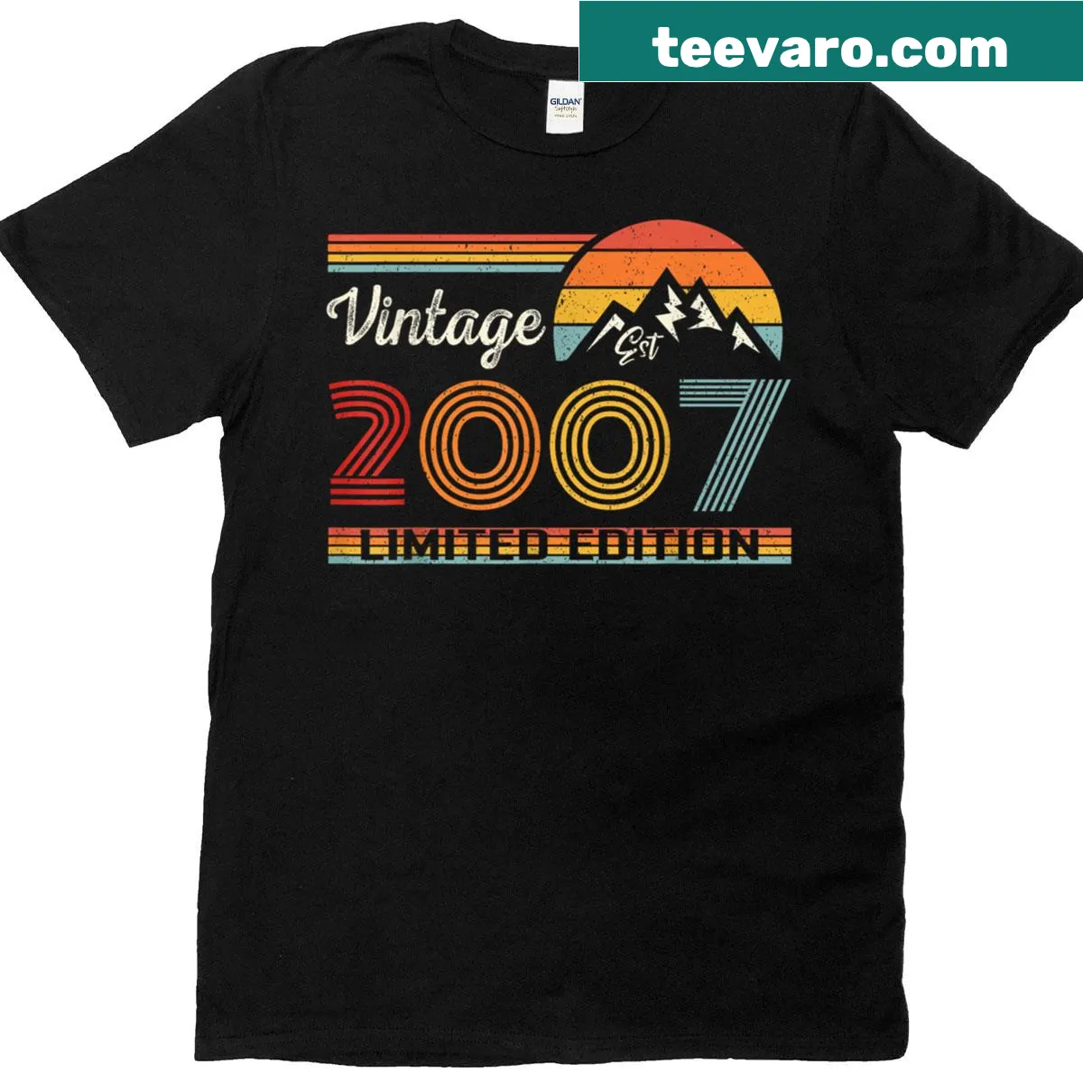Vintage 2007 Limited Edition 18th Birthday T-shirt design — on a men's t-shirt