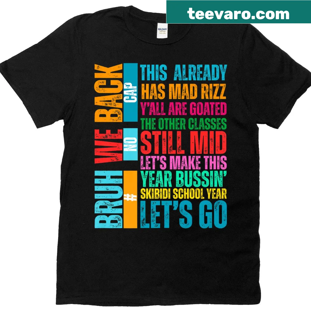 Funny T-shirt with the slogan 'Bruh We Back No Cap'. — on a men's t-shirt