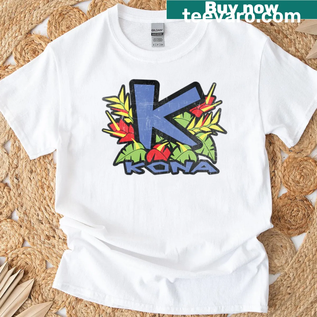 Vintage Kona Bicycles logo T-shirt with a retro design — on a men's t-shirt