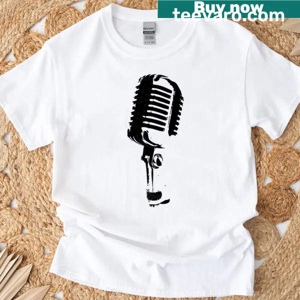 Vintage microphone t-shirt with classic design