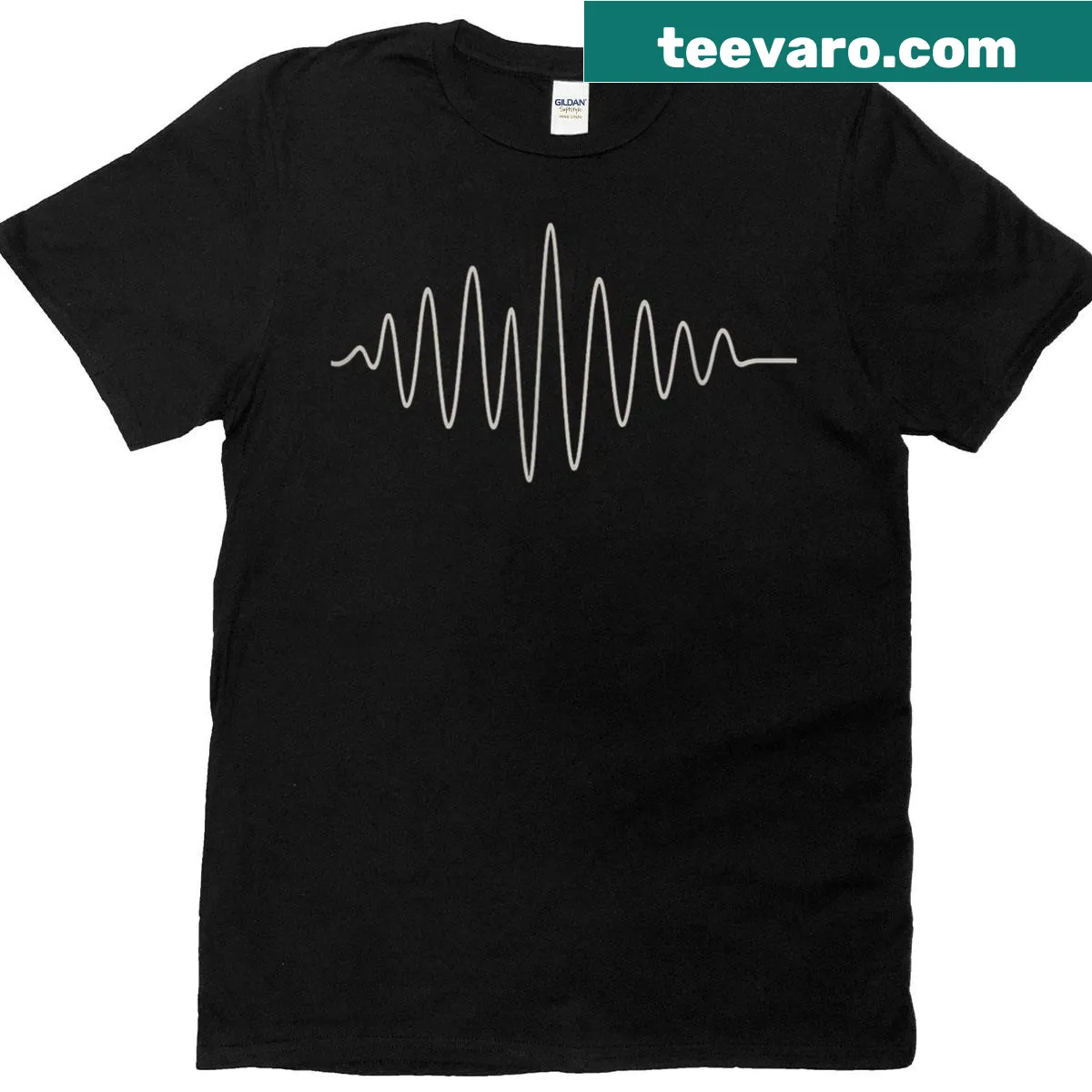 Vintage soundwave graphic t-shirt with retro style — on a men's t-shirt