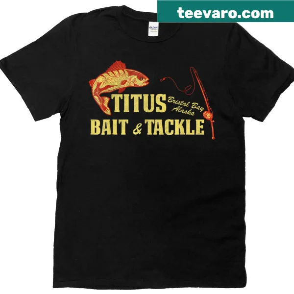Vintage fishing T-shirt featuring Titus Bait and Tackle logo