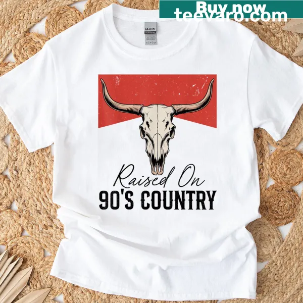 Vintage t-shirt featuring a bull skull design for country music fans