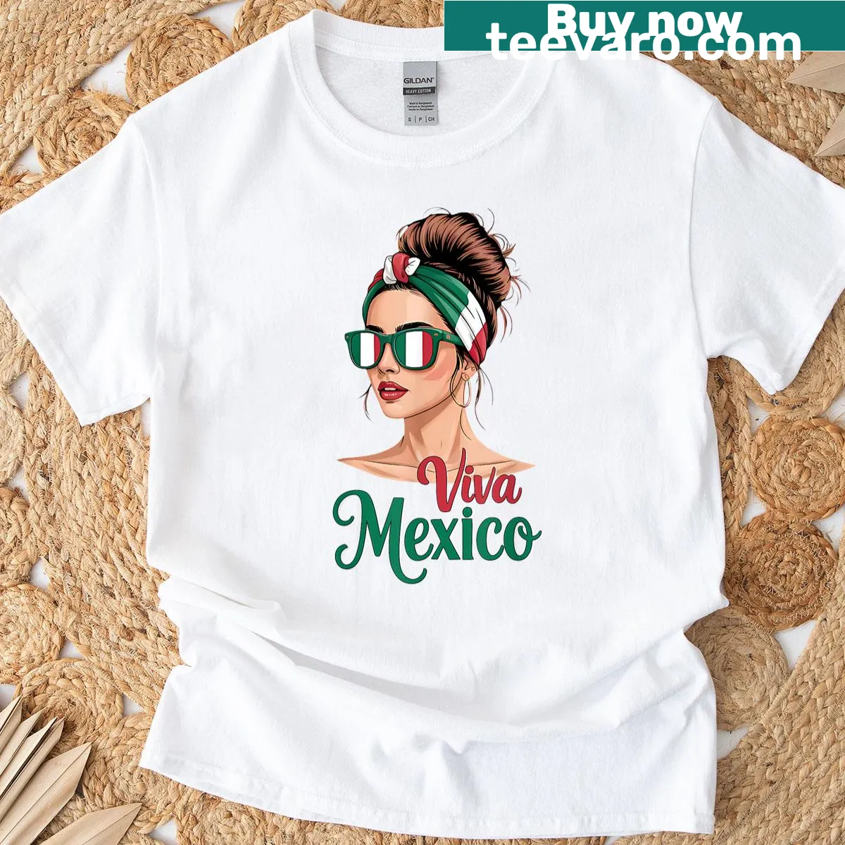Mexican flag graphic t-shirt celebrating pride and independence — on a men's t-shirt