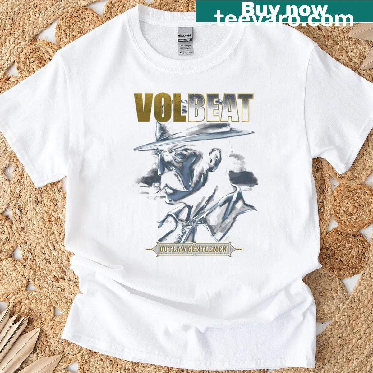 Illustrative Volbeats Band T-shirt celebrating the band's style — on a men's t-shirt