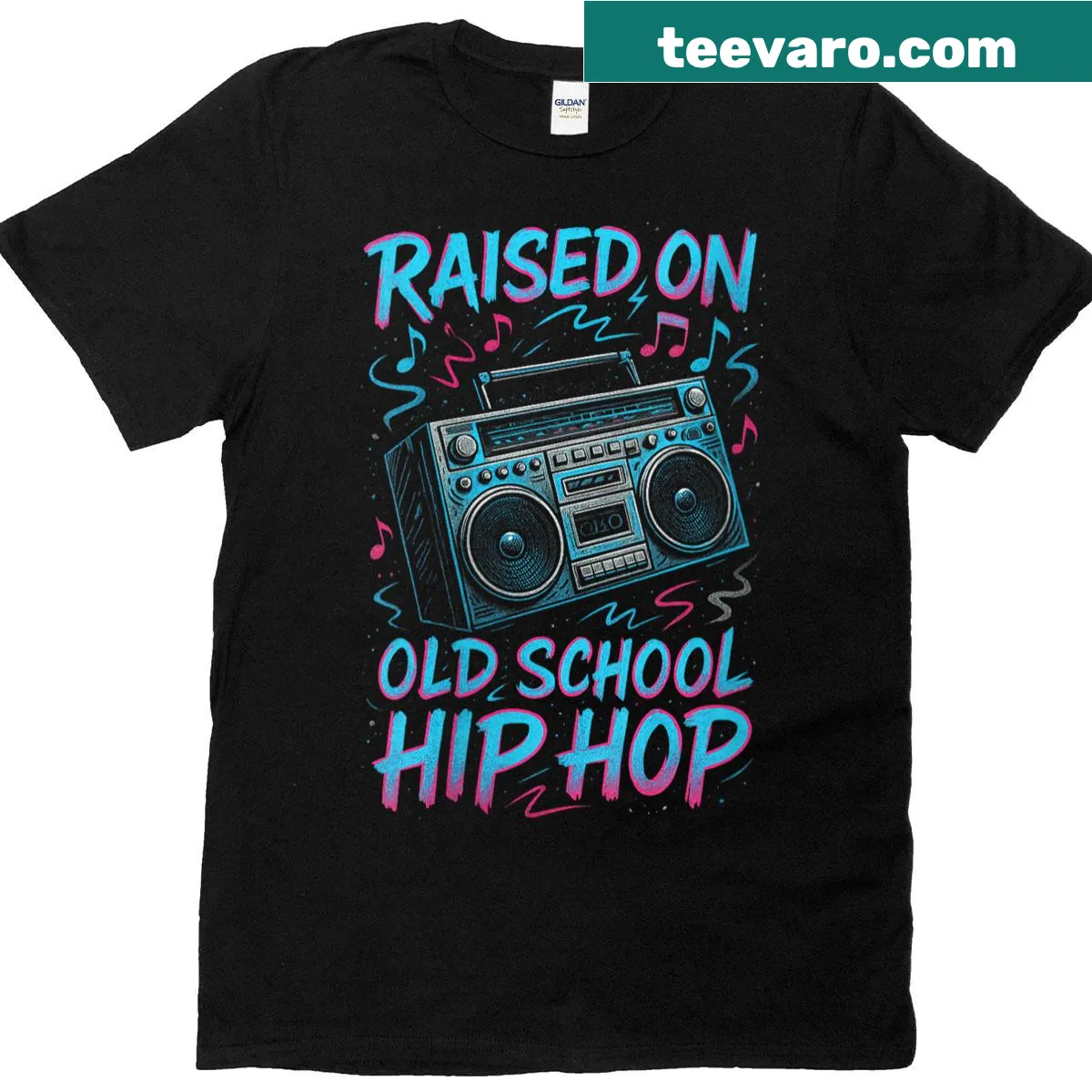 Vintage graffiti T-shirt for women celebrating old school hip hop — on a men's t-shirt