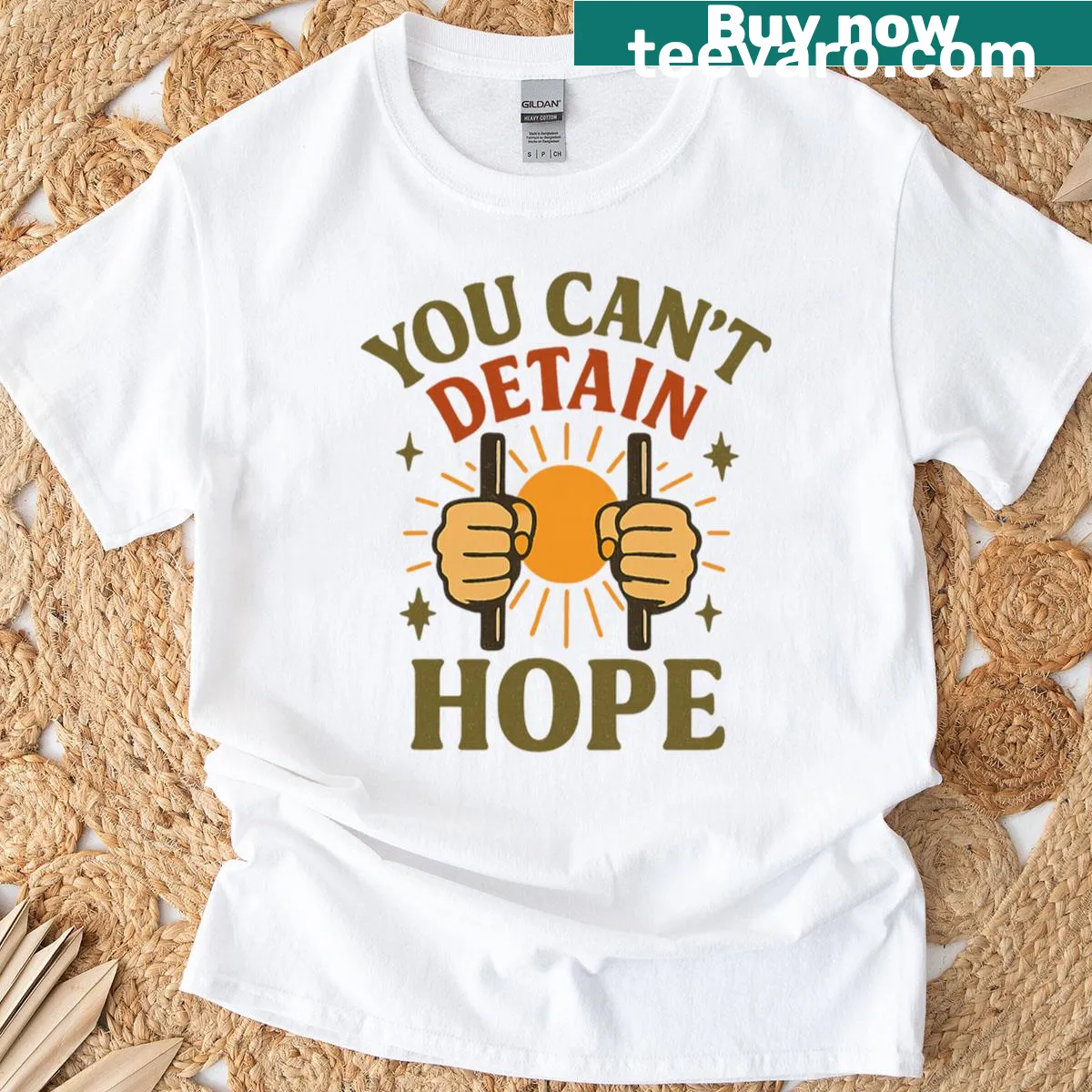 Bold typography human rights quote on an oversized T-shirt — on a men's t-shirt