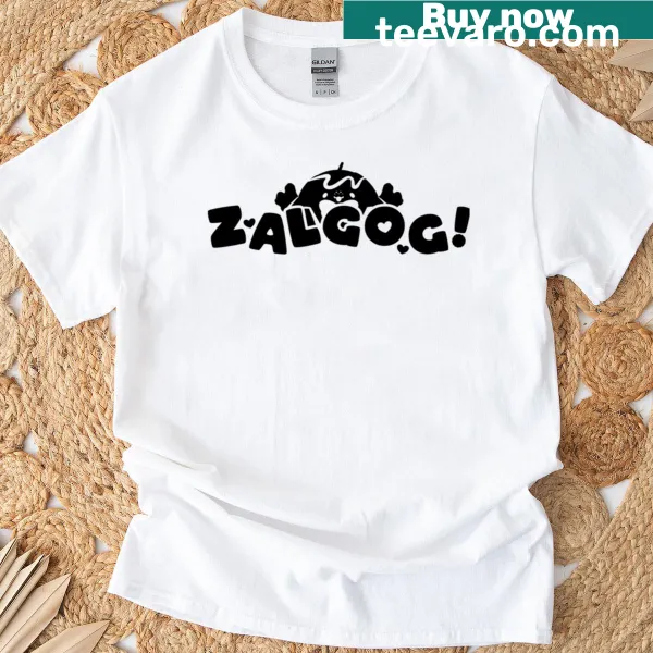 Monochrome logo t-shirt featuring the Zalgog design.