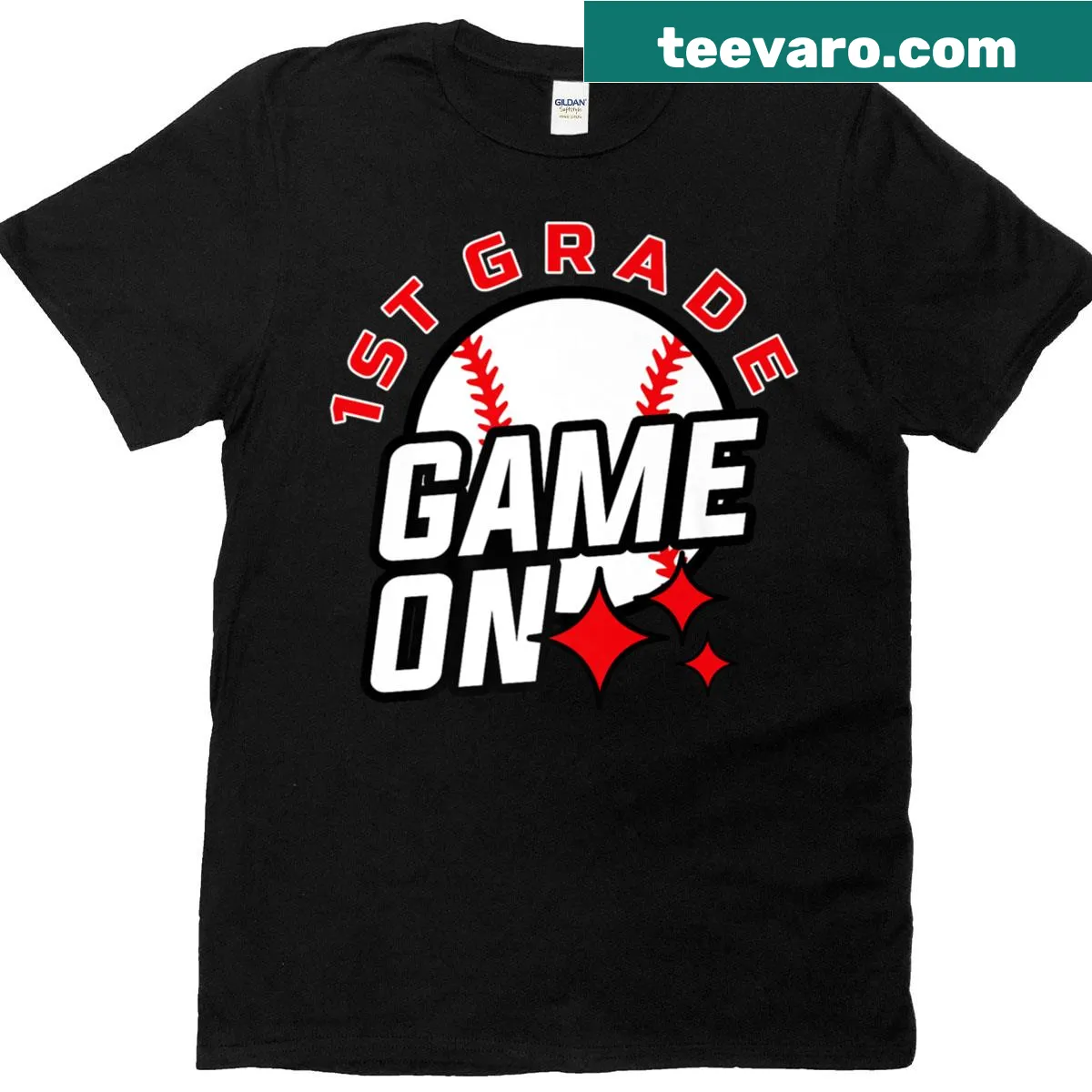 Baseball-themed premium T-shirt for 1st grade boys on the first day of school — on a men's t-shirt